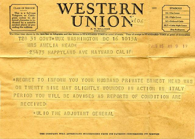 Western Union Telegrams - WWII - JCCC Digital Collections